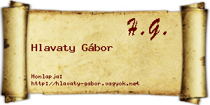 Hlavaty Gábor névjegykártya
